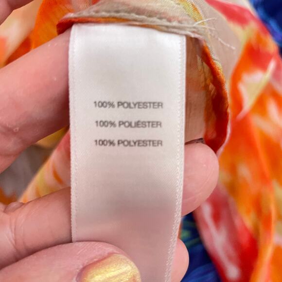 Chico’s blouse high-low tie front gauze embellished 2 or L - Picture 6 of 7